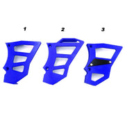 Modèle de cache pignon bleu foncé pour cache allumage URproduct. Modèle 1 et 3 sont adaptables pour les motos 50cc avec une transmission en pignon de 11 à 15 dents inclus. Le modèle 2 : adaptable pour les pignons de 11 à 18 dents.